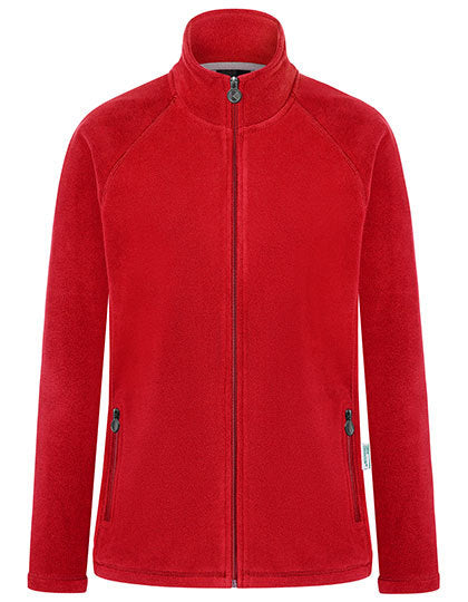 Karlowsky Damen Workwear Fleecejacke Warm-Up in Red (ca. Pantone 186C) – mit Firmenlogo individualisierbar