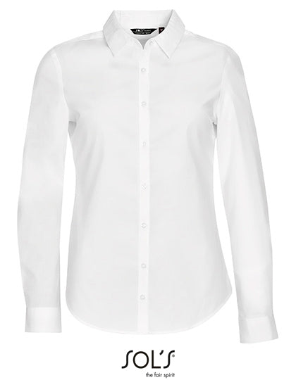 Women´s Long Sleeve Stretch Shirt Blake von SOL´S – Produkt- und Farbansicht für Textildruck und Stickerei