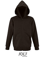 SOL´S Kinder-Zip-Hoodie Stone in Black – mit Firmenlogo individualisierbar