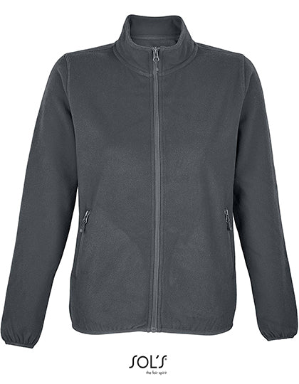 SOL´S Women´s Factor Zipped Fleece Jacket in Charcoal Grey (Solid) – mit Firmenlogo individualisierbar