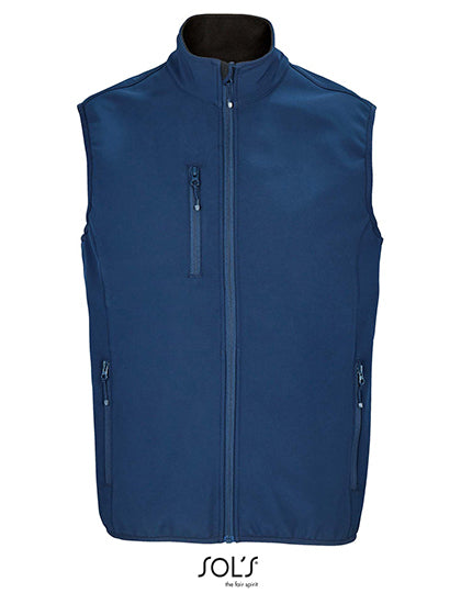 SOL´S Men´s Falcon Zipped Softshell Bodywarmer in Abyss Blue – mit Firmenlogo individualisierbar