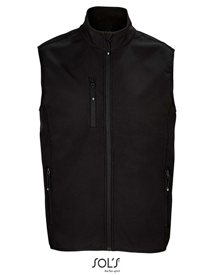 SOL´S Men´s Falcon Zipped Softshell Bodywarmer in Black – mit Firmenlogo individualisierbar