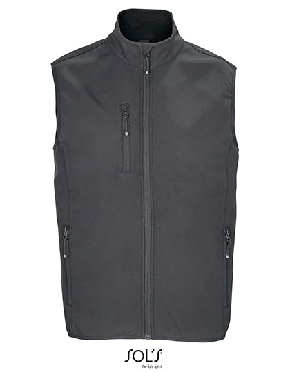 SOL´S Men´s Falcon Zipped Softshell Bodywarmer in Charcoal Grey (Solid) – mit Firmenlogo individualisierbar
