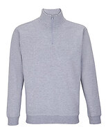SOL´S Unisex Quarter-Zip-Sweatshirt Conrad in Grey Melange – mit Firmenlogo individualisierbar