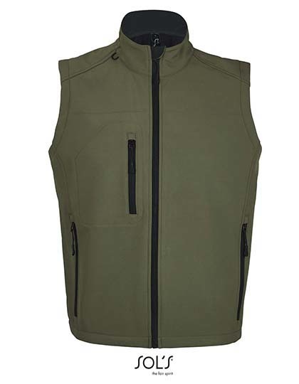 SOL´S Men´s Sleeveless Softshell Rallye in Army – mit Firmenlogo individualisierbar