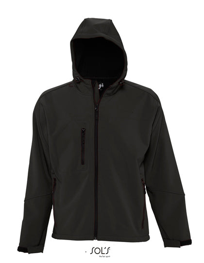 SOL´S Men´s Hooded Softshell Jacket Replay in Black – mit Firmenlogo individualisierbar