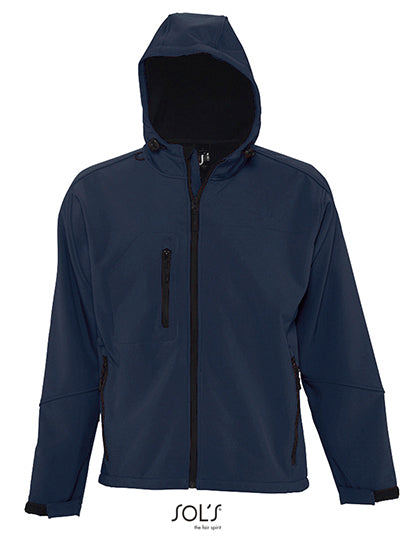 SOL´S Men´s Hooded Softshell Jacket Replay in French Navy – mit Firmenlogo individualisierbar