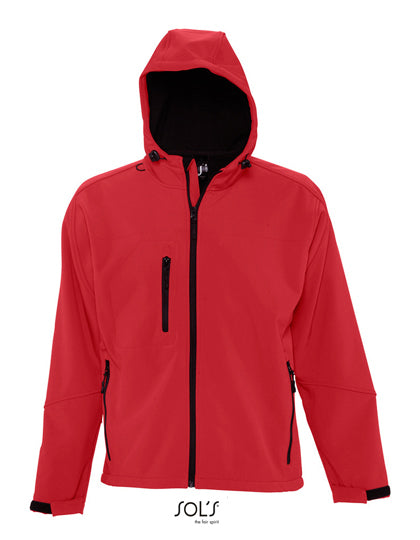 SOL´S Men´s Hooded Softshell Jacket Replay in Pepper Red – mit Firmenlogo individualisierbar