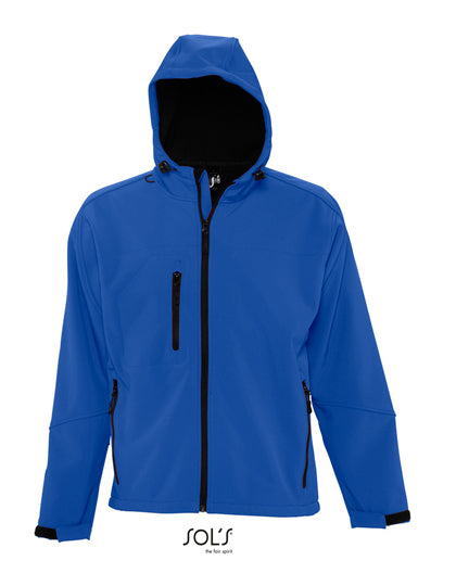 SOL´S Men´s Hooded Softshell Jacket Replay in Royal Blue 241 – mit Firmenlogo individualisierbar