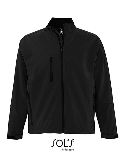 SOL´S Men´s Softshell Jacket Relax in Black – mit Firmenlogo individualisierbar