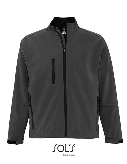 SOL´S Men´s Softshell Jacket Relax in Charcoal Grey (Solid) – mit Firmenlogo individualisierbar