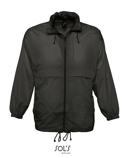 SOL´S Unisex Windbreaker Surf Jacket in Black – mit Firmenlogo individualisierbar