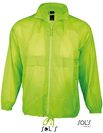 SOL´S Unisex Windbreaker Surf Jacket in Neon Lime – mit Firmenlogo individualisierbar