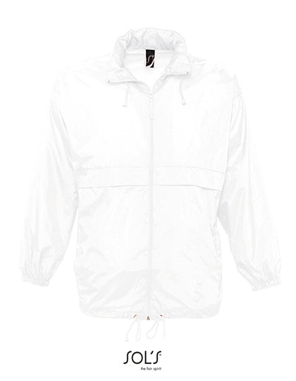 SOL´S Unisex Windbreaker Surf Jacket in White – mit Firmenlogo individualisierbar