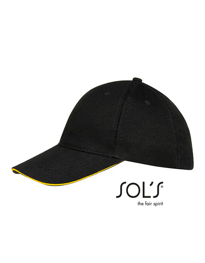 SOL´S Six Panel Cap Buffalo LC88100 in Black / Gold