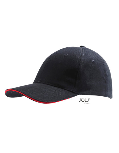 SOL´S Six Panel Cap Buffalo LC88100 in Black / Red