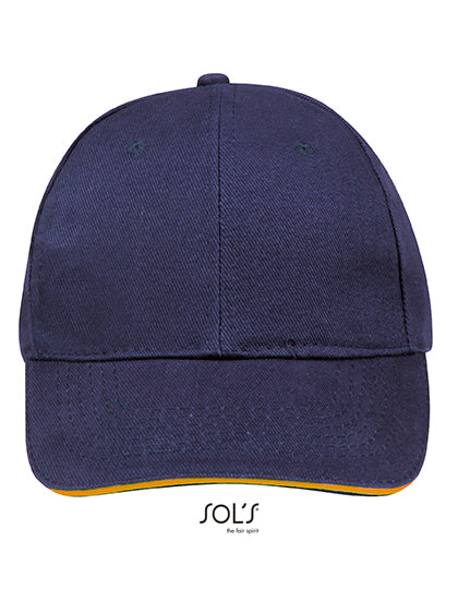 SOL´S Six Panel Cap Buffalo LC88100 in French Navy / Neon Orange