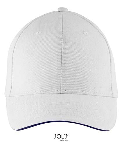 SOL´S Six Panel Cap Buffalo LC88100 in White / Navy