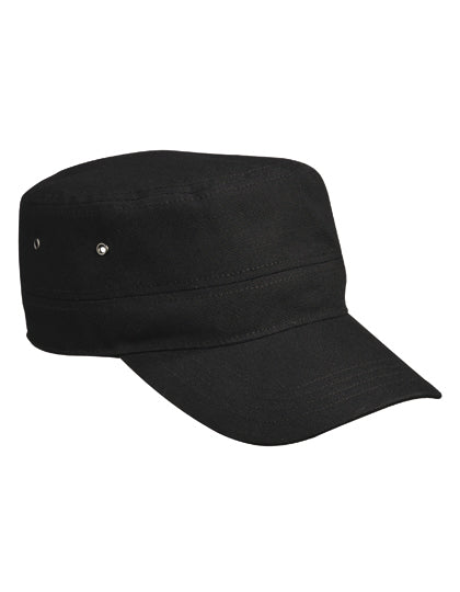 Militärisch inspiriertes 3-Panel-Cap aus Baumwollcanvas von Daiber – Produkt- und Farbansicht für Textildruck und Stickerei