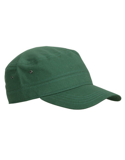 Militärisch inspiriertes 3-Panel-Cap aus Baumwollcanvas von Daiber – Produkt- und Farbansicht für Textildruck und Stickerei