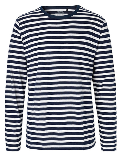 Neutral Men´s Long Sleeve T-Shirt NE61050 in White - Navy (Striped)