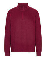 Neutral Unisex Quarter-Zip-Sweatshirt in Bordeaux – mit Firmenlogo individualisierbar