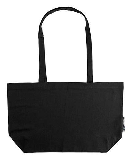 Neutral Shopping Bag With Gusset in Black – mit Firmenlogo individualisierbar