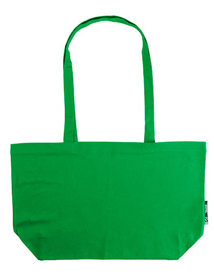 Neutral Shopping Bag With Gusset in Green – mit Firmenlogo individualisierbar