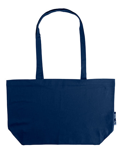 Neutral Shopping Bag With Gusset in Navy – mit Firmenlogo individualisierbar
