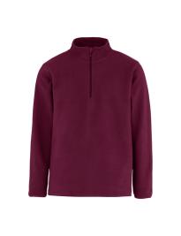 Neutral Recycelter Fleece-Quarter-Zip in Bordeaux – mit Firmenlogo individualisierbar