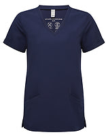 Onna by Premier Damen-Stretch-Tunika Invincible in Action Navy – mit Firmenlogo individualisierbar