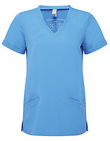 Onna by Premier Damen-Stretch-Tunika Invincible in Ceil Blue – mit Firmenlogo individualisierbar