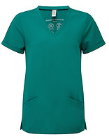 Onna by Premier Damen-Stretch-Tunika Invincible in Clean Green – mit Firmenlogo individualisierbar