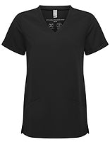 Onna by Premier Damen-Stretch-Tunika Invincible in Exact Black – mit Firmenlogo individualisierbar