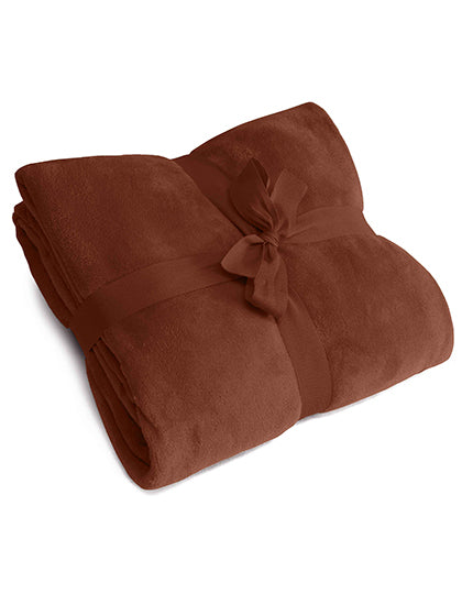 L-merch Kuscheldecke in Brown – mit Firmenlogo individualisierbar