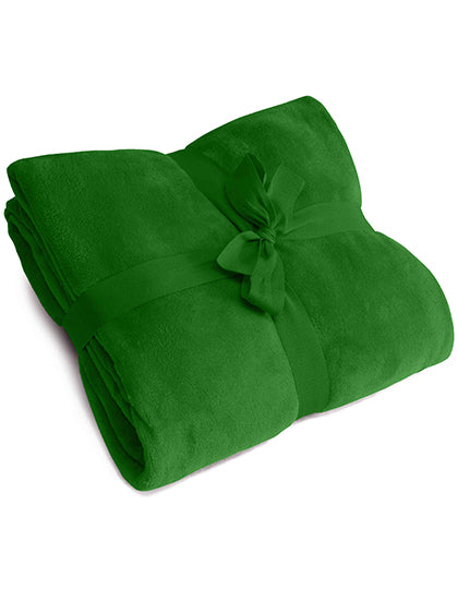 L-merch Kuscheldecke in Green – mit Firmenlogo individualisierbar