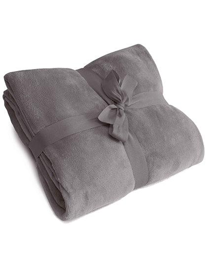 L-merch Kuscheldecke in Grey – mit Firmenlogo individualisierbar