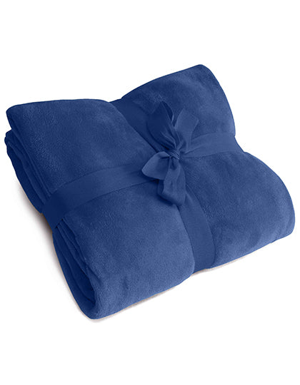 L-merch Kuscheldecke in Navy Blue – mit Firmenlogo individualisierbar