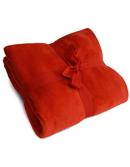 L-merch Kuscheldecke in Red – mit Firmenlogo individualisierbar