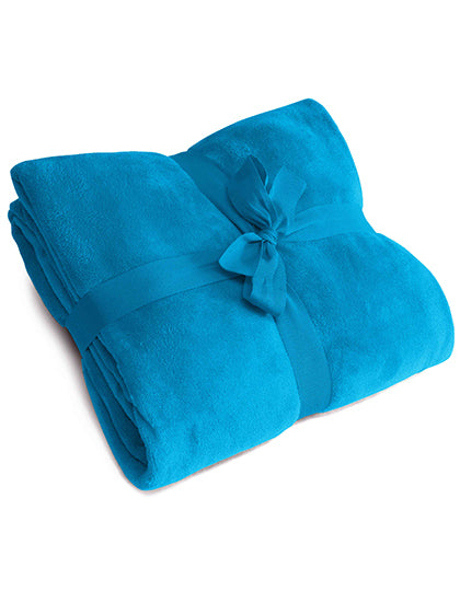 L-merch Kuscheldecke in Royal Blue – mit Firmenlogo individualisierbar
