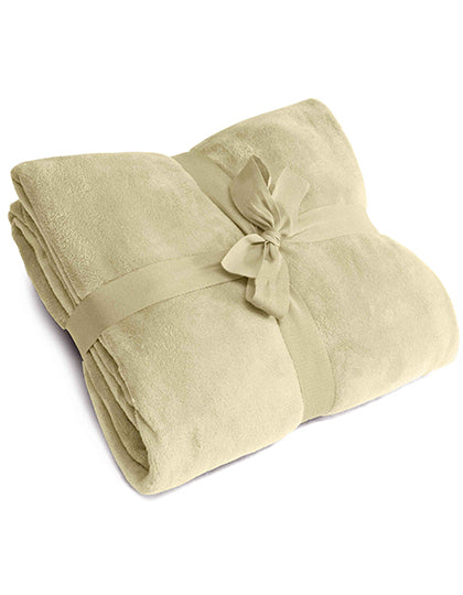 L-merch Kuscheldecke in Sand – mit Firmenlogo individualisierbar