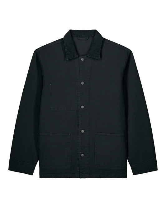 Stanley/Stella Chore Jacket in G.Dyed Black – bedruckbar und bestickbar