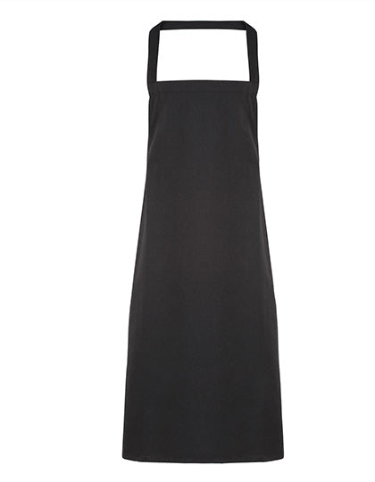 Premier Workwear Organic Cotton Bib Apron (No Pocket) PW102 in Black (ca. Pantone Black C)