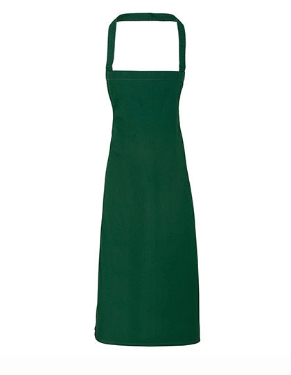Premier Workwear Organic Cotton Bib Apron (No Pocket) PW102 in Bottle Green (ca. Pantone 560C)