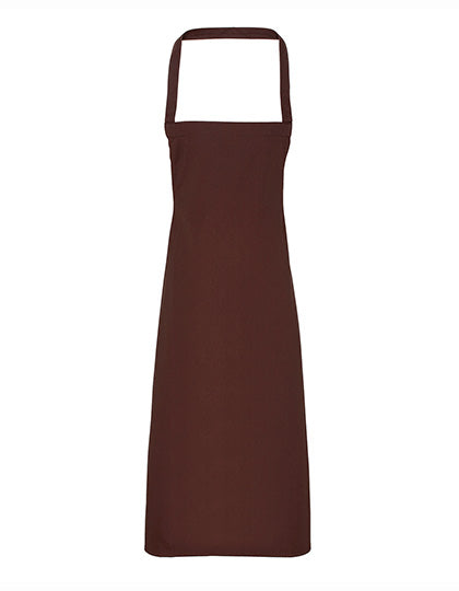 Premier Workwear Organic Cotton Bib Apron (No Pocket) PW102 in Brown (ca. Pantone 476C)