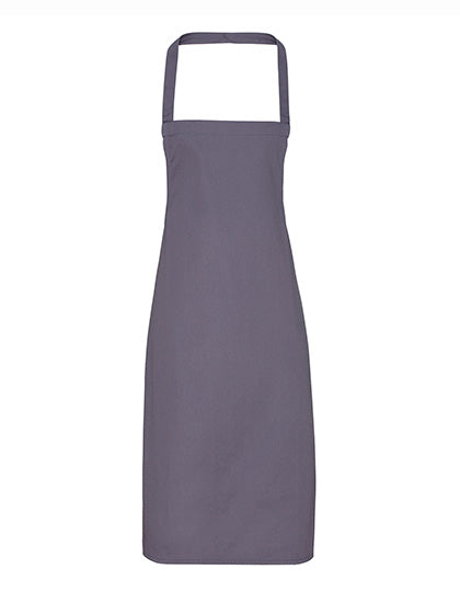 Premier Workwear Organic Cotton Bib Apron (No Pocket) PW102 in Dark Grey (ca. Pantone 431C)
