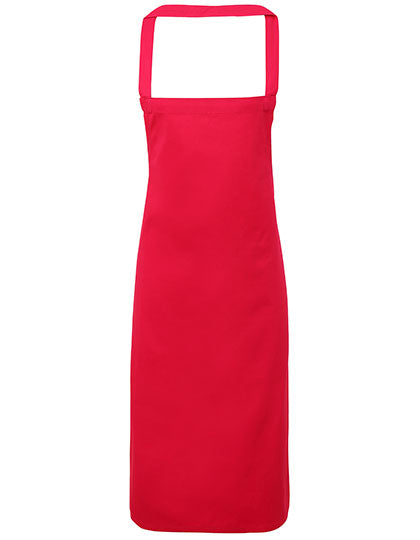 Premier Workwear Organic Cotton Bib Apron (No Pocket) PW102 in Hot Pink (ca. Pantone 214C)