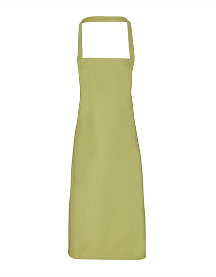 Premier Workwear Organic Cotton Bib Apron (No Pocket) PW102 in Lime (ca. Pantone 382C)