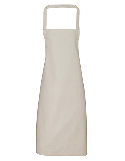Premier Workwear Organic Cotton Bib Apron (No Pocket) PW102 in Natural (ca. Pantone 1205C)