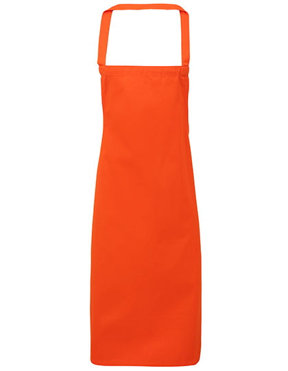 Premier Workwear Organic Cotton Bib Apron (No Pocket) PW102 in Orange (ca. Pantone 1655C)